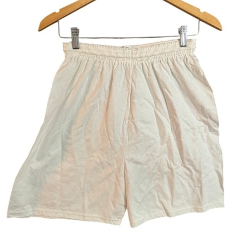 Champion White Cotton Athletic Shorts Men Medium M Elastic Waist Drawstring - Picture 2 of 9